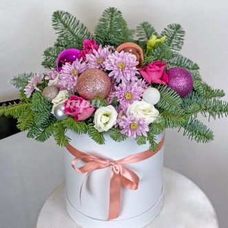 Эустомы и хризантемы на новый год