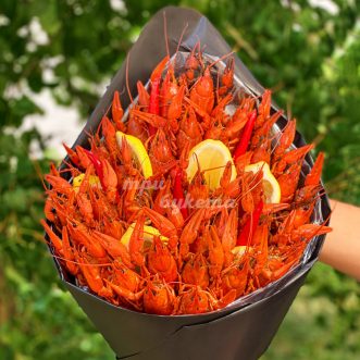 Букет из раков и лимона на 23 февраля